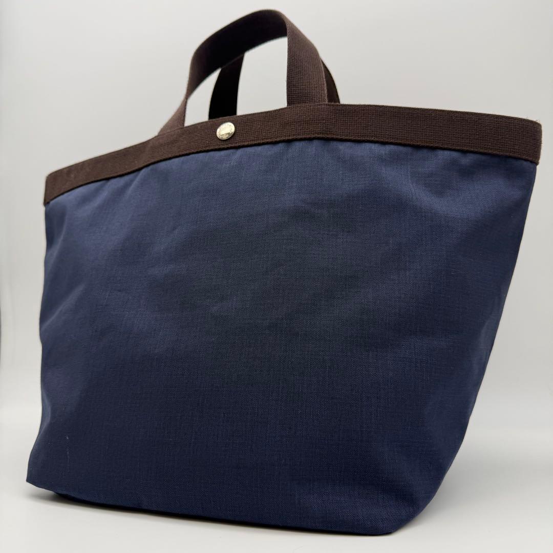 エルベシャプリエ 725C コーデュラ舟型トート L ネイビー×モカ