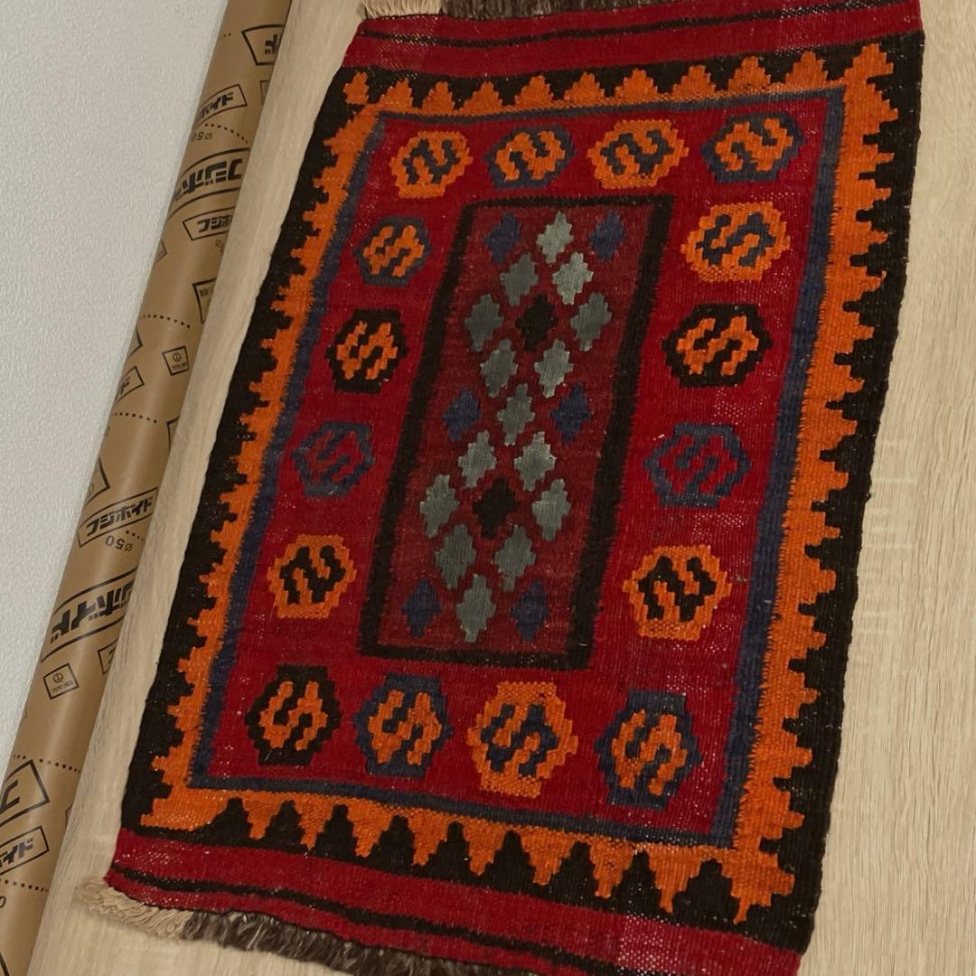 ミニキリム手織りマイマナ 産ビンテージキリムミニラグ55cmx76cm