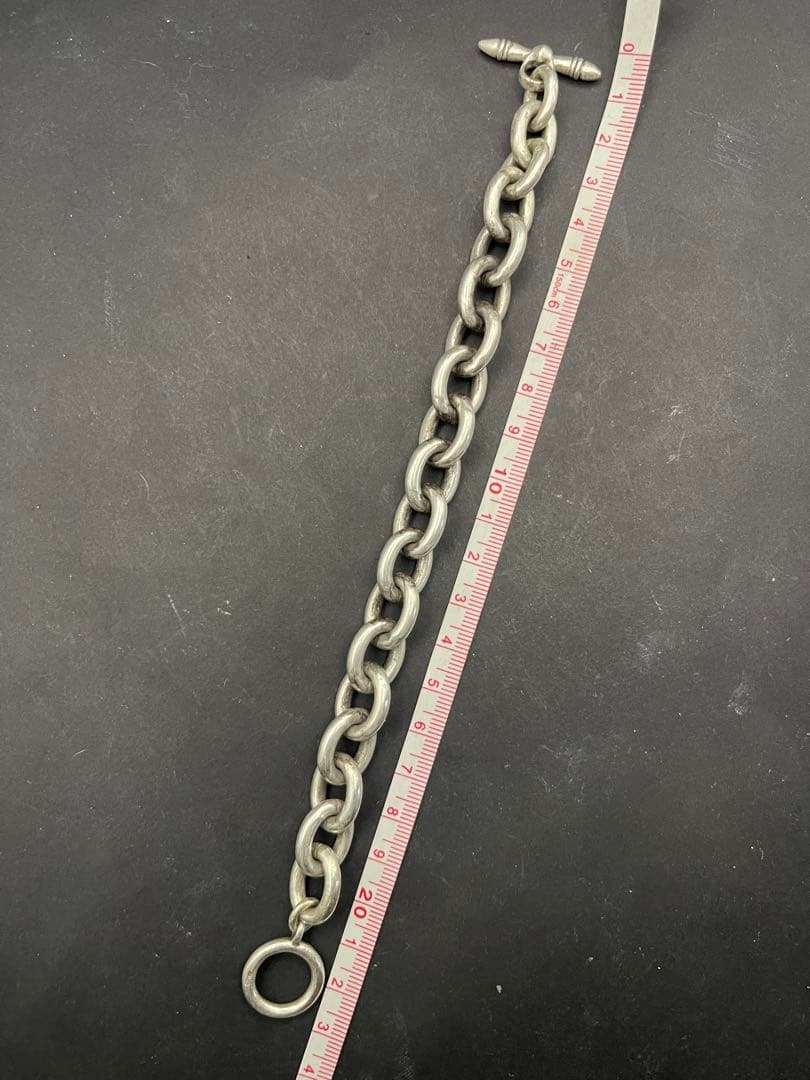 シルバー925製　極太！あずきチェーンブレスレット　約23cm 線径3.5mm