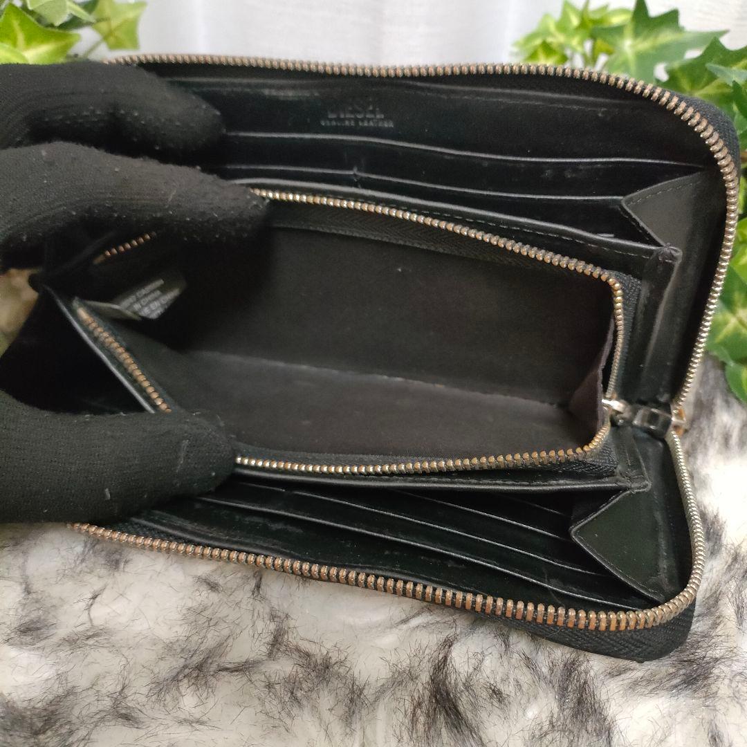 DIESEL 長財布 レザー Dロゴ ブラック ディーゼル 財布 黒革オーバルD