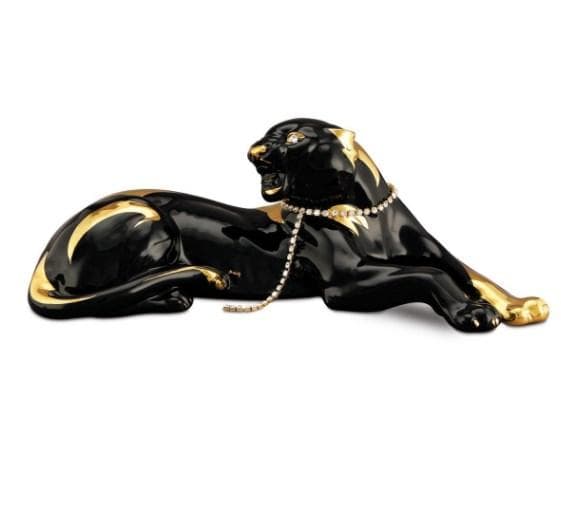 陶器 動物 レオパード 置物 イタリア製 AHURA ヒョウ 1769NOLY