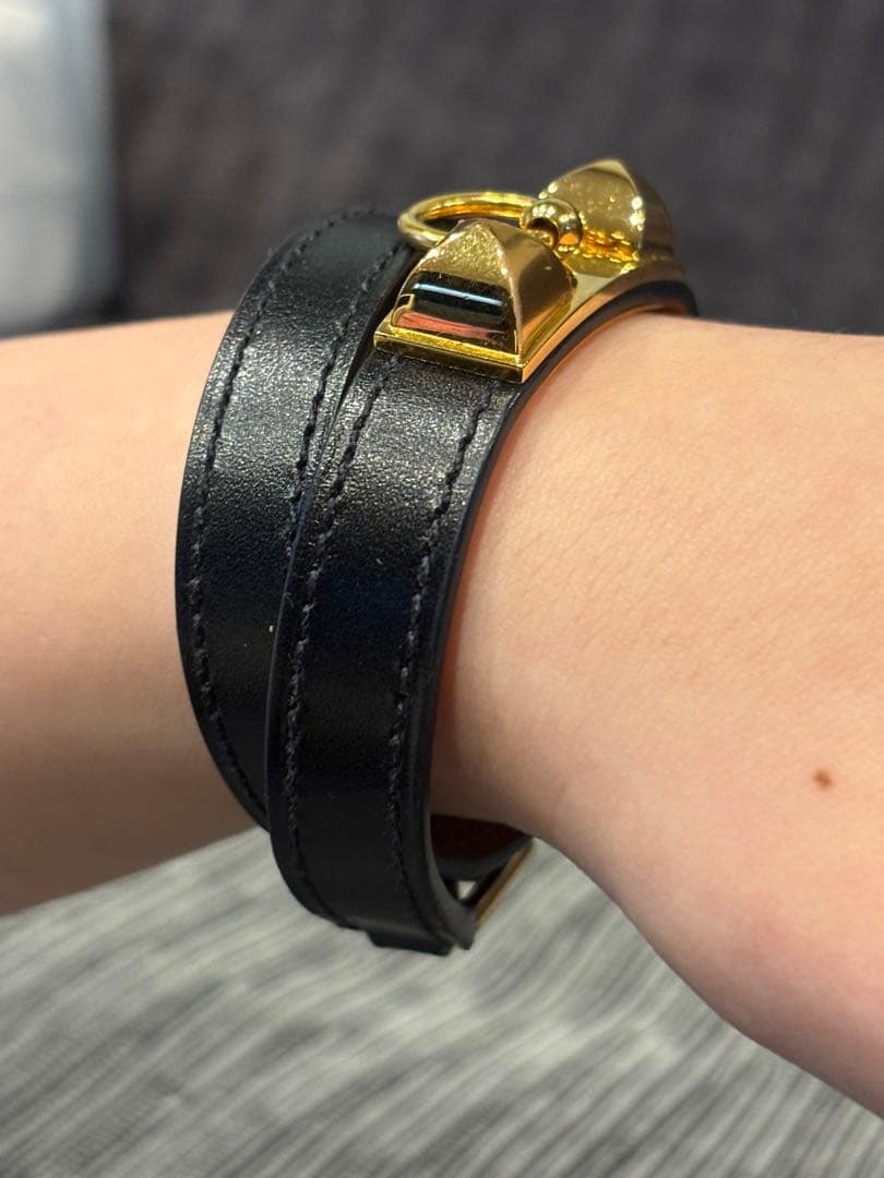 未使用 エルメス HERMES リヴァル ドゥブルトゥール 2連 レザー