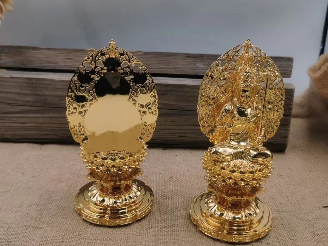 【修縁堂】仏教工芸品 精密彫刻 メッキ 虚空蔵菩薩 虚空蔵 仏像 古美術品