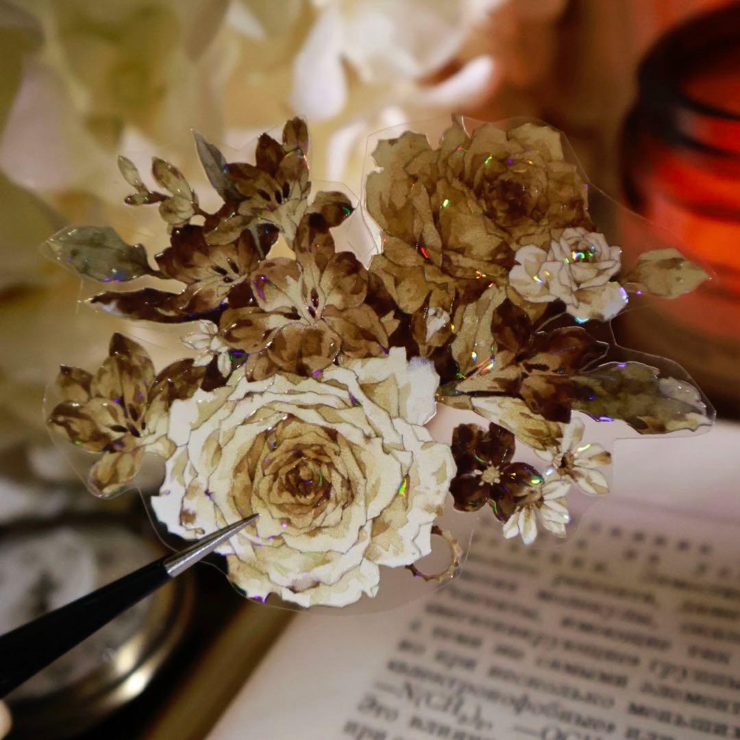 壹洱原创《琥珀流光》海外マスキングテープ　マステ 【2371】