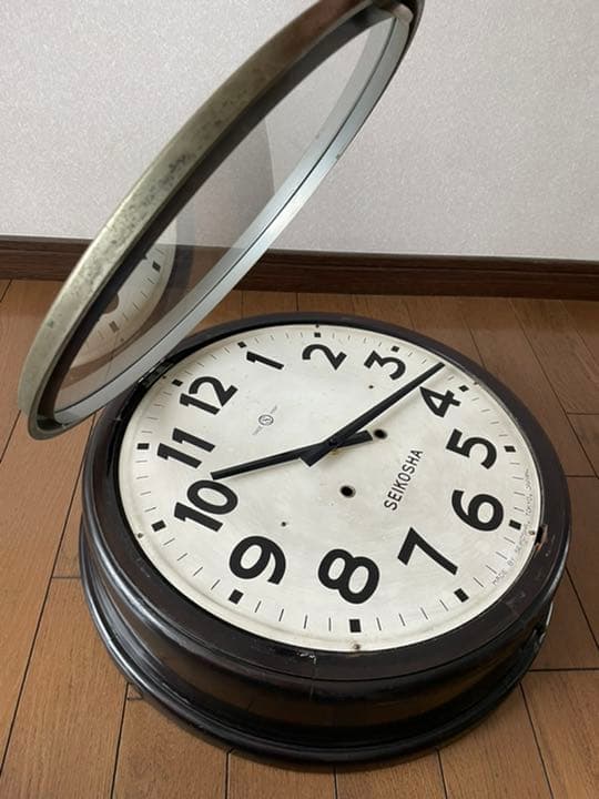 【SEIKOSHA★電波時計】アンティーク 掛け時計 丸形：精工舎