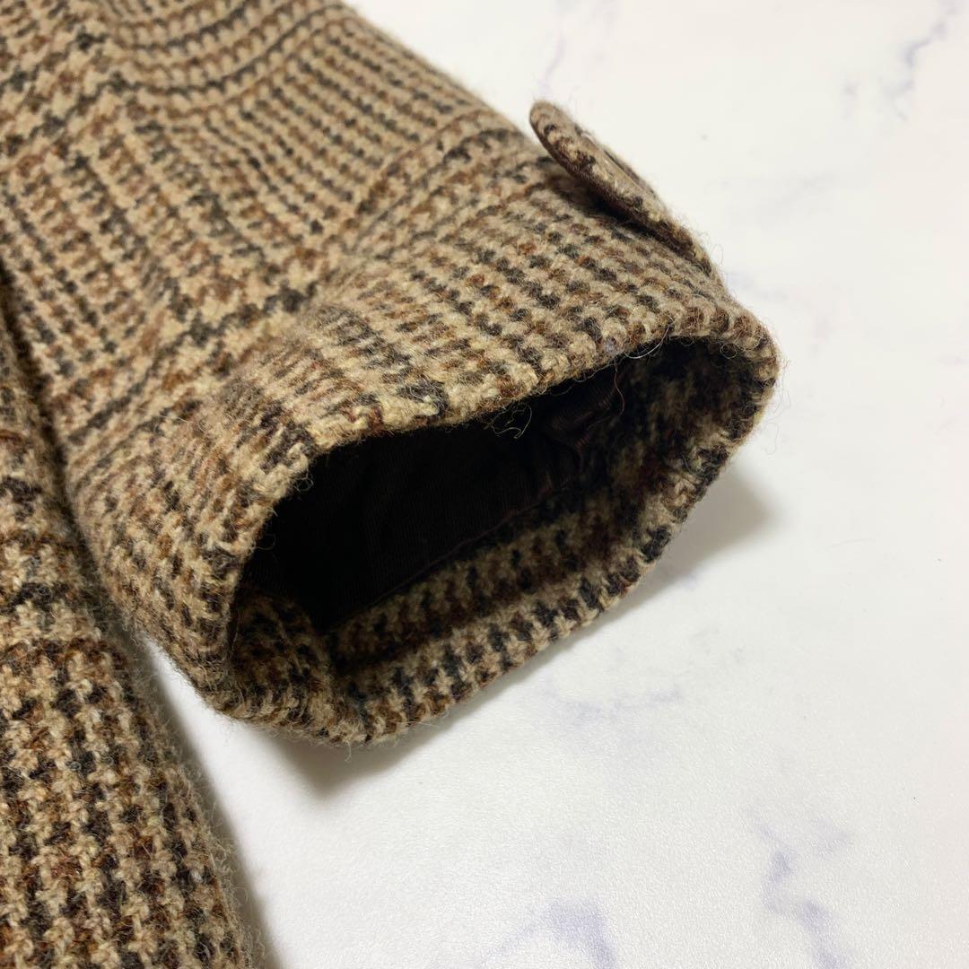 A.P.C アーペーセー 千鳥格子柄 ウールロングコート ブラウン S
