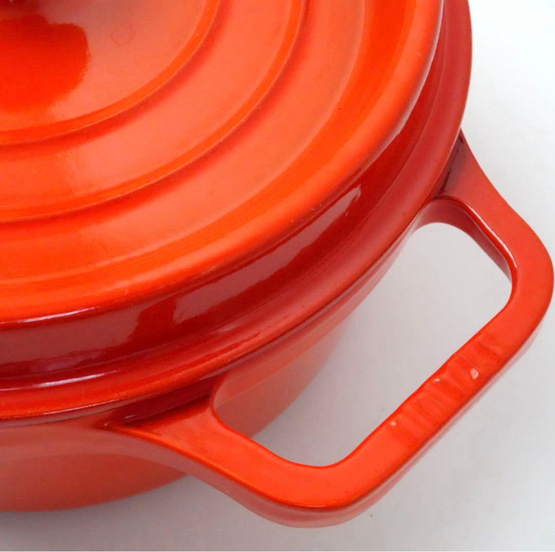 ストウブ staub ピコココット ラウンド 22cm オレンジ　ビンテージ