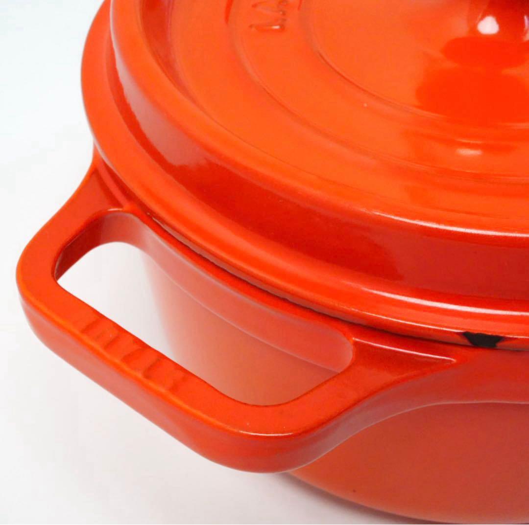 ストウブ staub ピコココット ラウンド 22cm オレンジ　ビンテージ