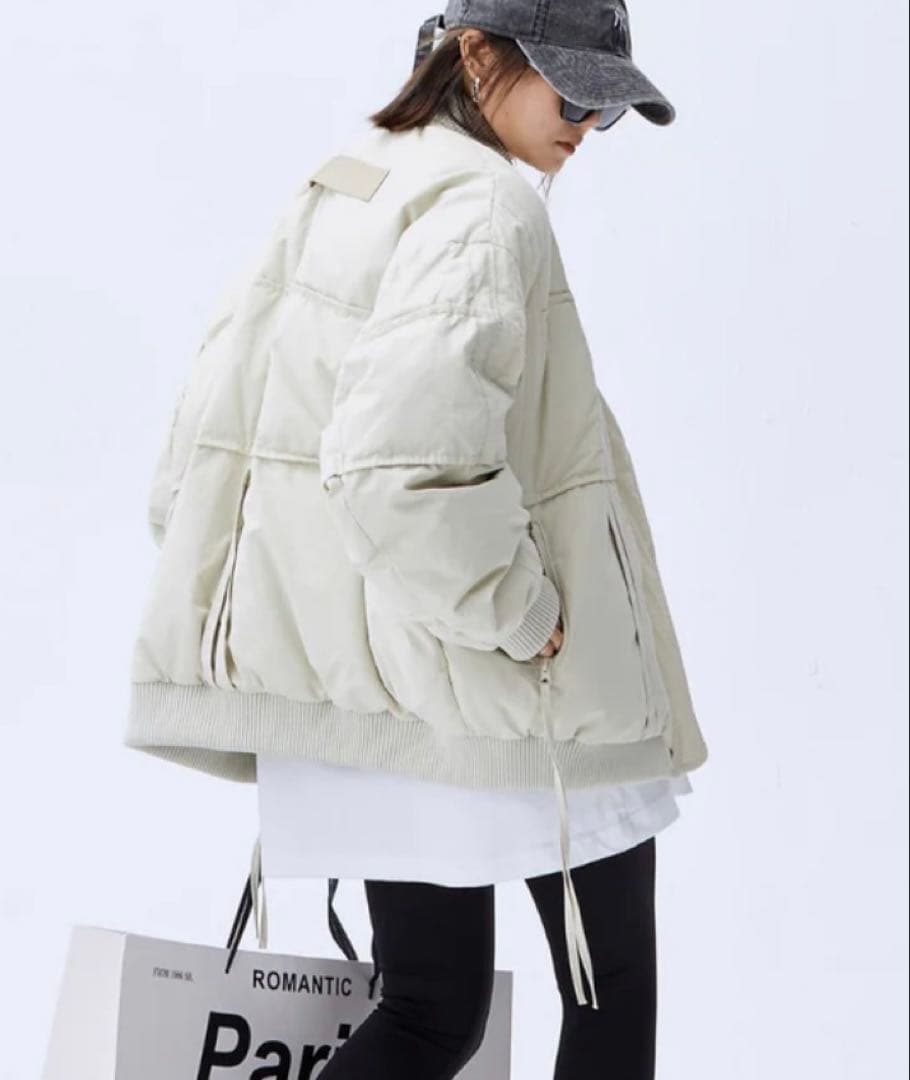 CHIEライトグレー ボリュームダウンジャケット