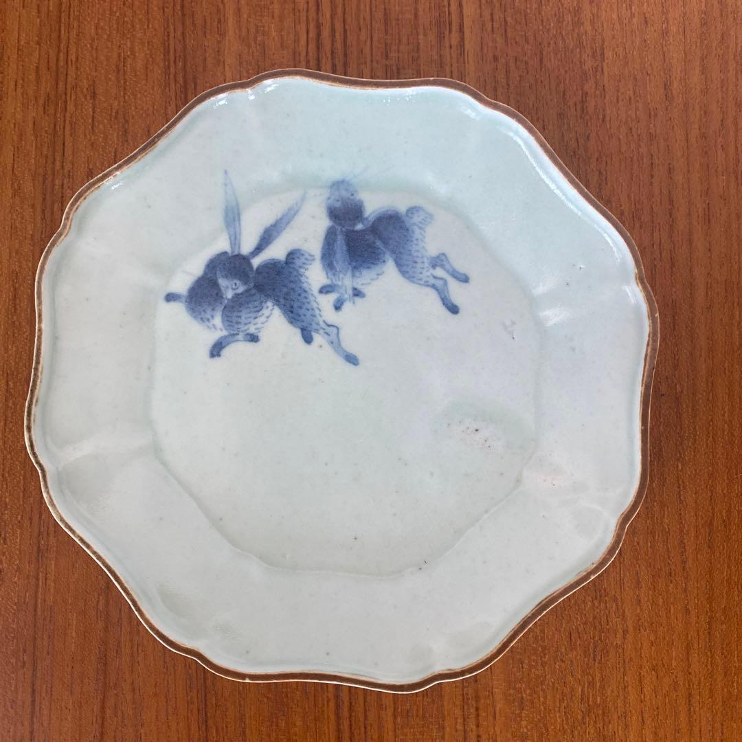 浜野まゆみ　兎文皿　兎　A