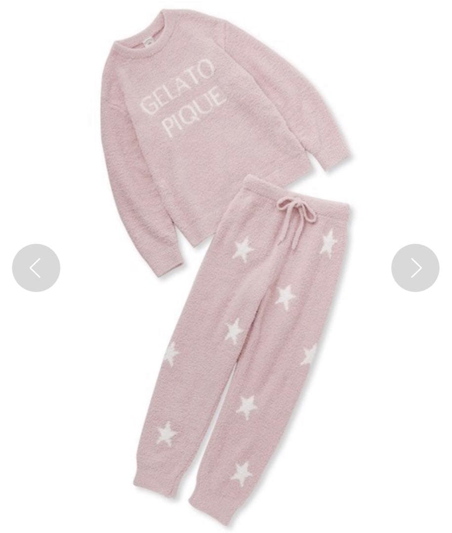 美品　限定品　ジェラートピケ 星柄　上下セットアップ　パジャマ　ピンク　もこもこ