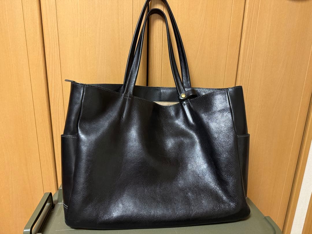 ハンズオリジナル　ガッドワーク　レザートート　L　37501　ブラック ハンズ