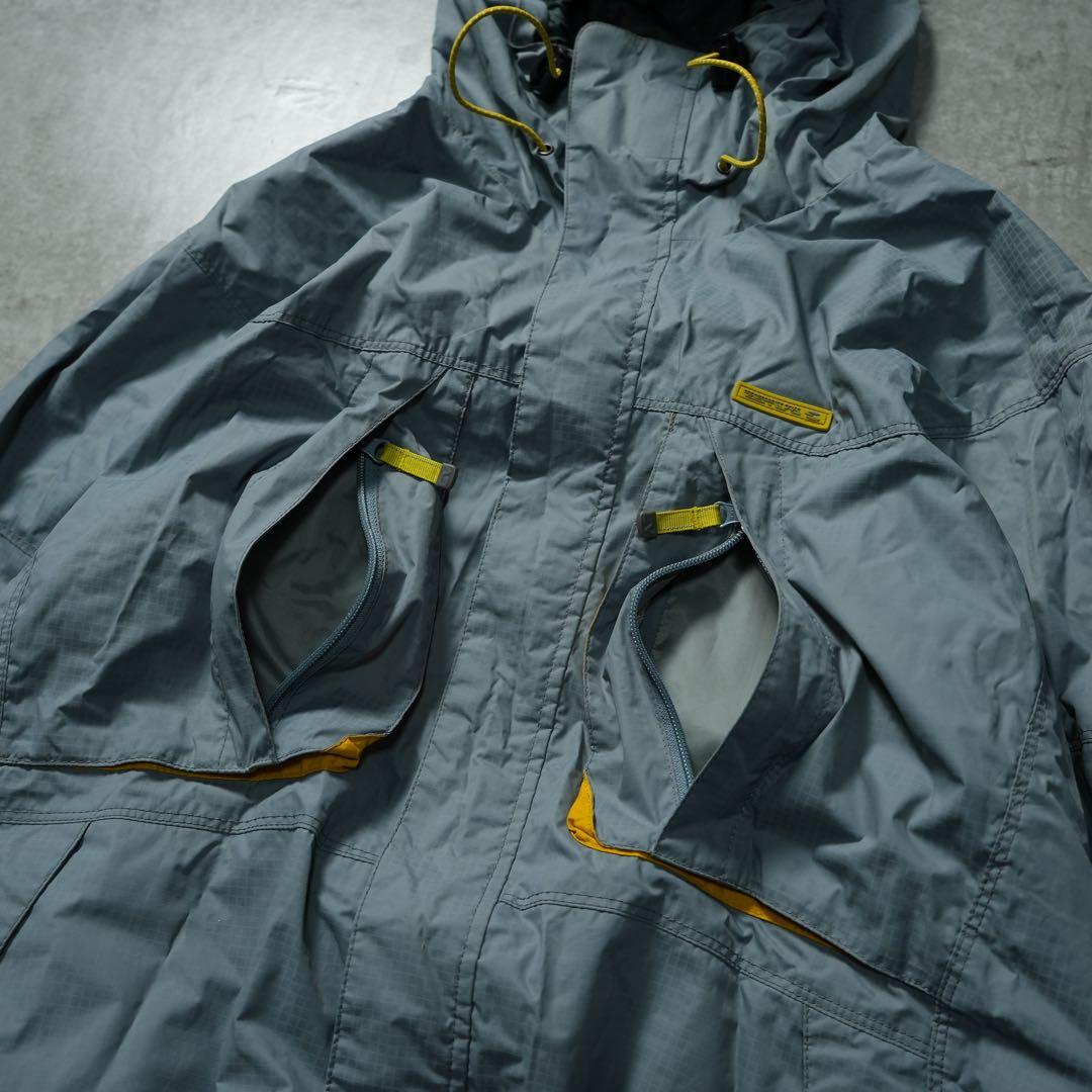 y2k ナイロンシェルジャケットシルバー テック系 archive 00s