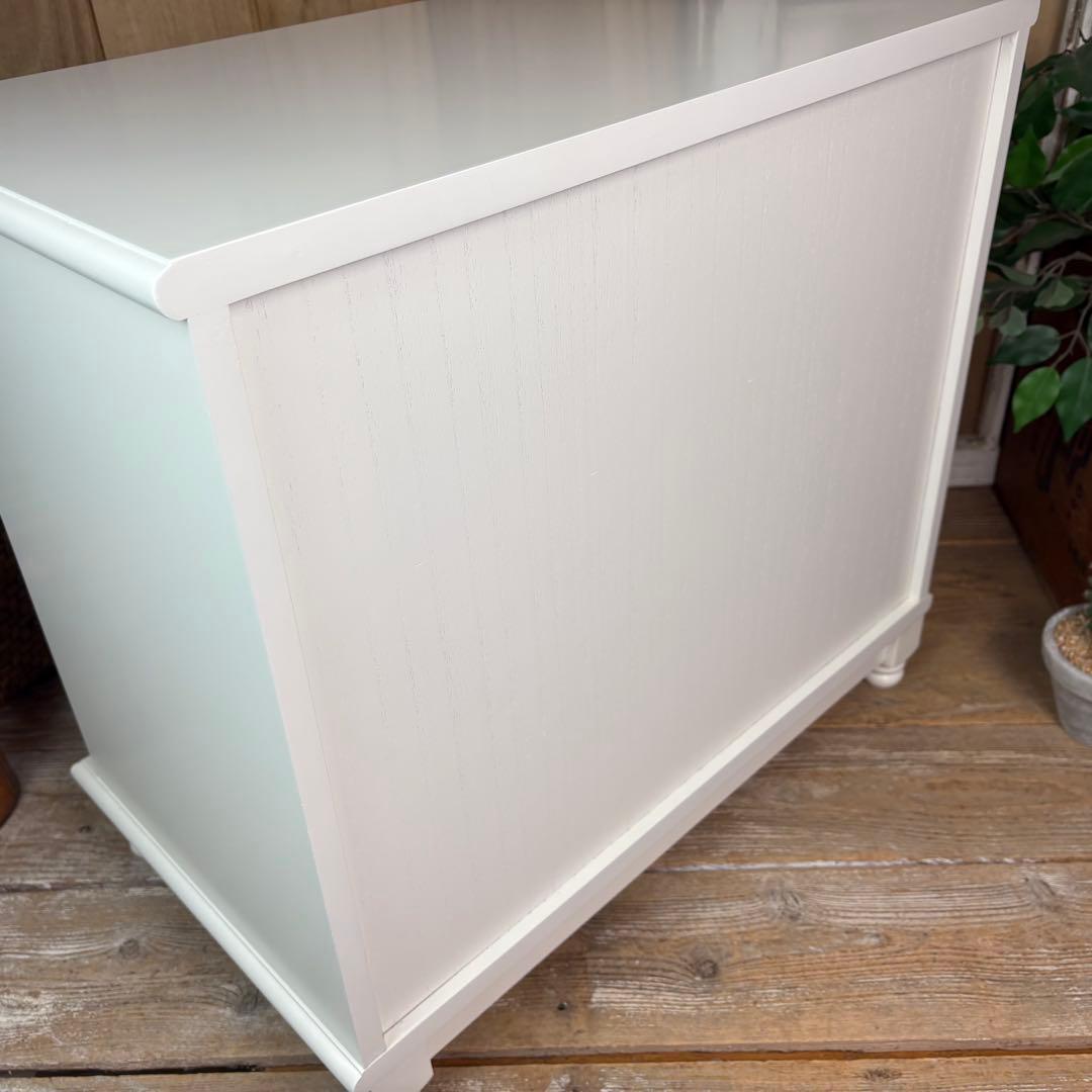 訳あり品！【119】フレンチ調ホワイトチェスト三段四つ引き木製収納家具姫系タンス