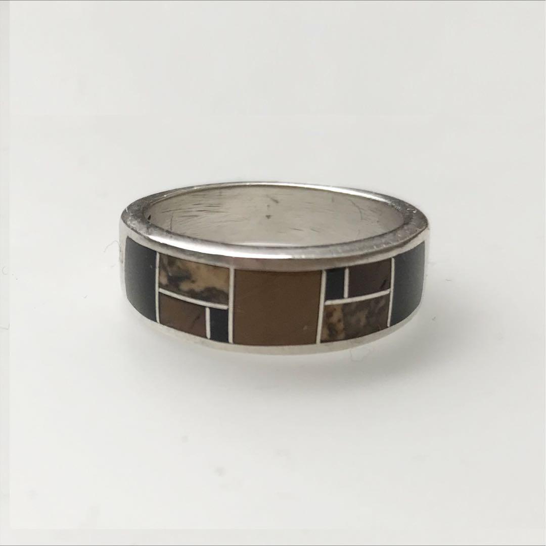 17号 ナバホ Navajo インレイ リング インディアンジュエリー