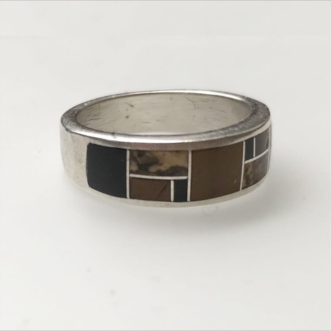 17号 ナバホ Navajo インレイ リング インディアンジュエリー