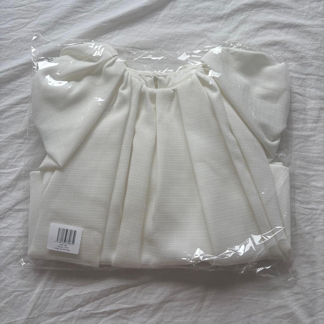 トップス acka drape volume tops white