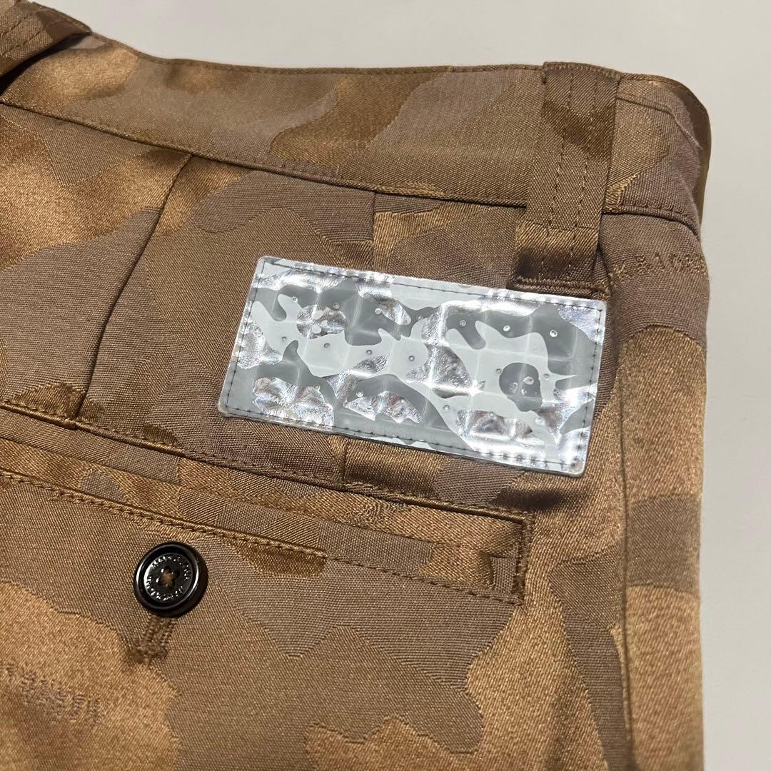 美品 定番 人気 MARK&LONA ロゴ カモフラ ロングパンツ M ブラウン