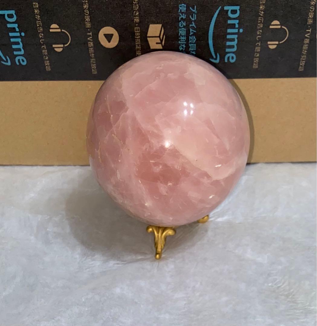 ローズクォーツ 丸玉 スフィア 天然石 水晶 紅水晶 置物