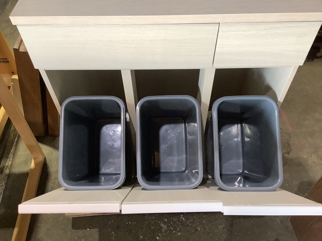 【3分別】フラップ式ダストボックス ニトリ ペールカウンター ゴミ箱