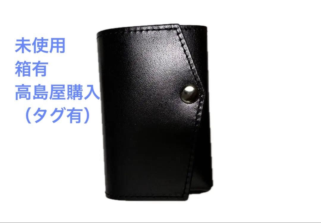 未使用 abrAsus アブラサス 小さい財布 ブラック×レッド 牛革 日本製