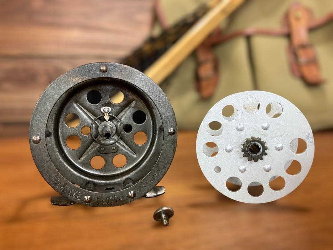 USA製　ヴィンテージ フライリール　真鍮×アルミ　fly reel