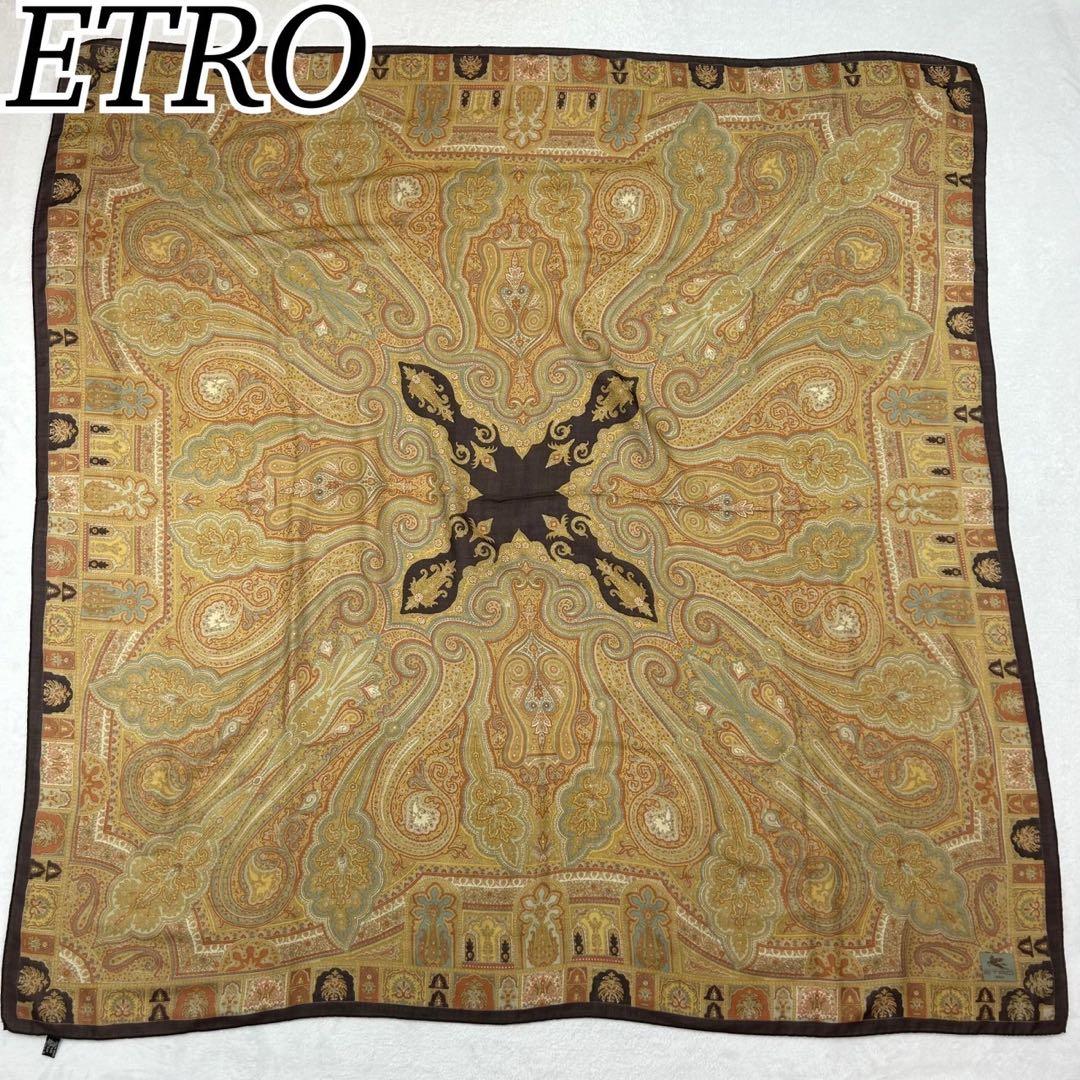 J799 新品未使用 エトロ スカーフ ブラウン レディース