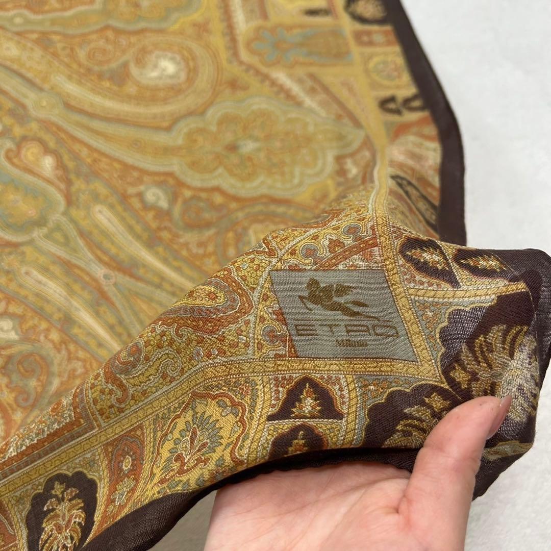 J799 新品未使用 エトロ スカーフ ブラウン レディース