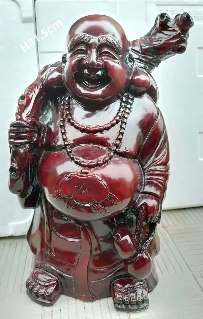 ✨セール中!　大型H41.5 七福神　布袋尊様立像　開運　金運アップ　赤色縁起物