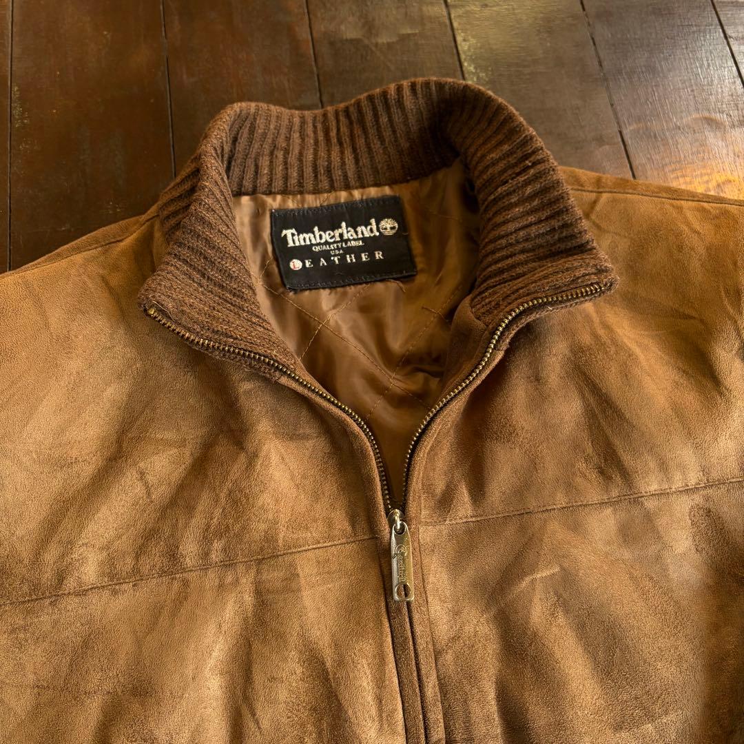 【Timberland ティンバーランド】スエードレザージャケット ニット切替え