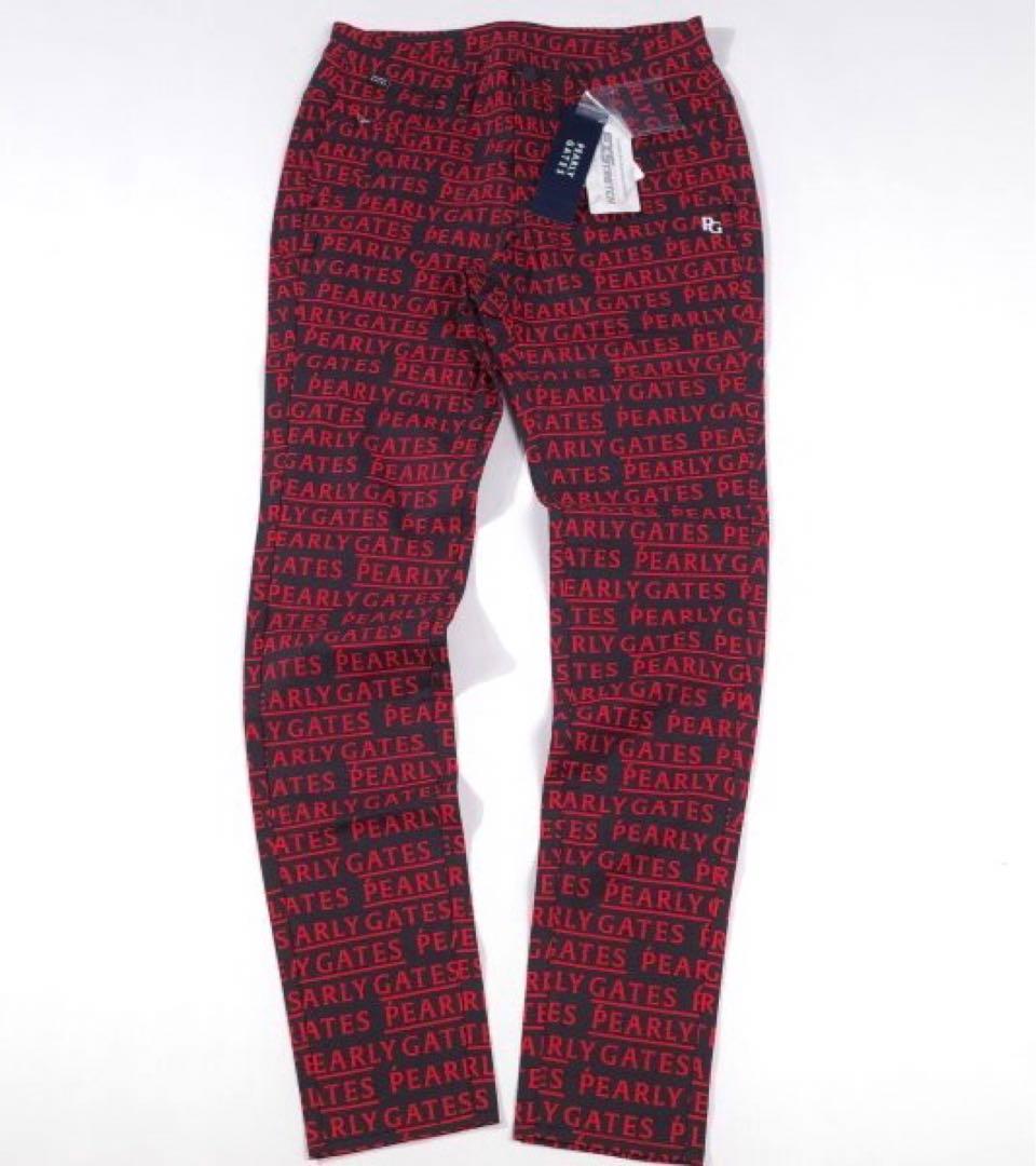 【PEARLY GATES】レディースメゾンロゴ柄ドビーストレッチロングパンツS