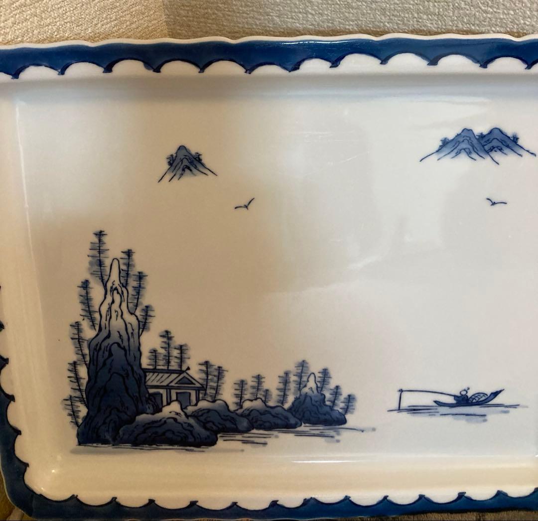 古伊万里　染付　呉須　天舞鶴紋　江戸時代　大皿　九谷焼・輪島塗り好きにも