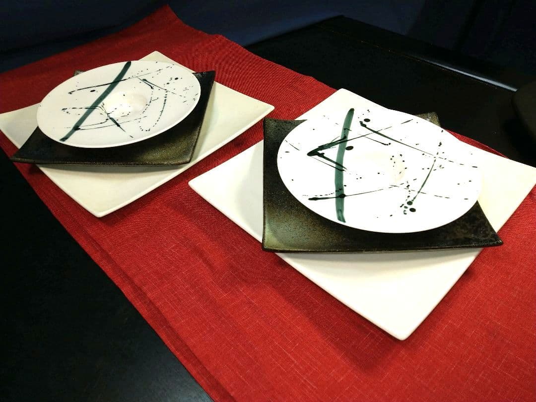 ⬛高級レストラン・ホテル・旅館気分でトリプル♦メイン皿３種類２組６皿セット