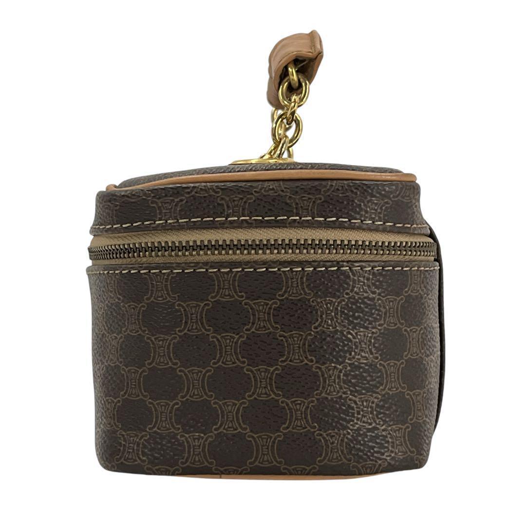 セリーヌ　バニティバッグ　チェーン　マカダム柄　トリオンフ　化粧ポーチ　PVC