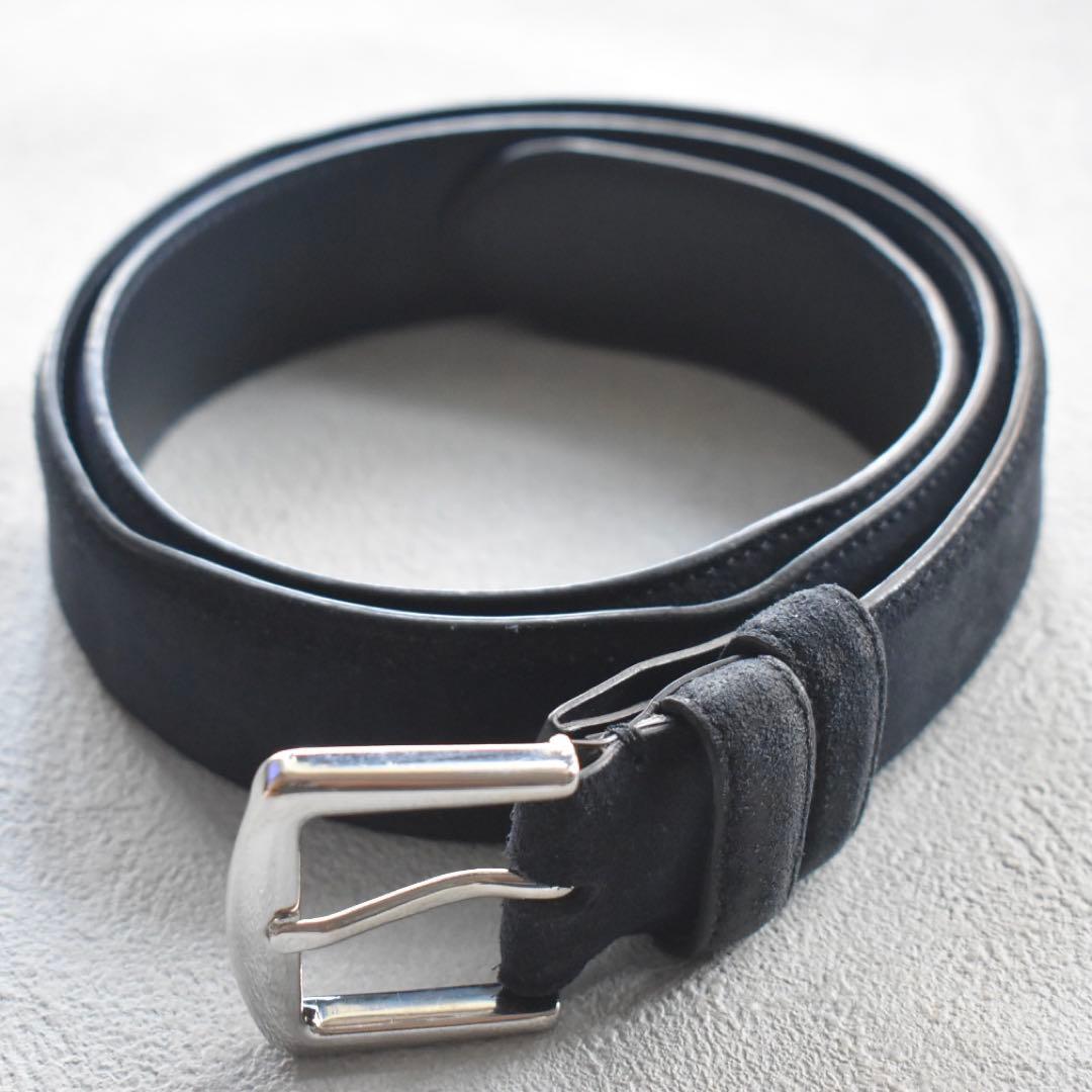 Loro Piana アルサベル スエードベルト 85/34 クラシックブルー