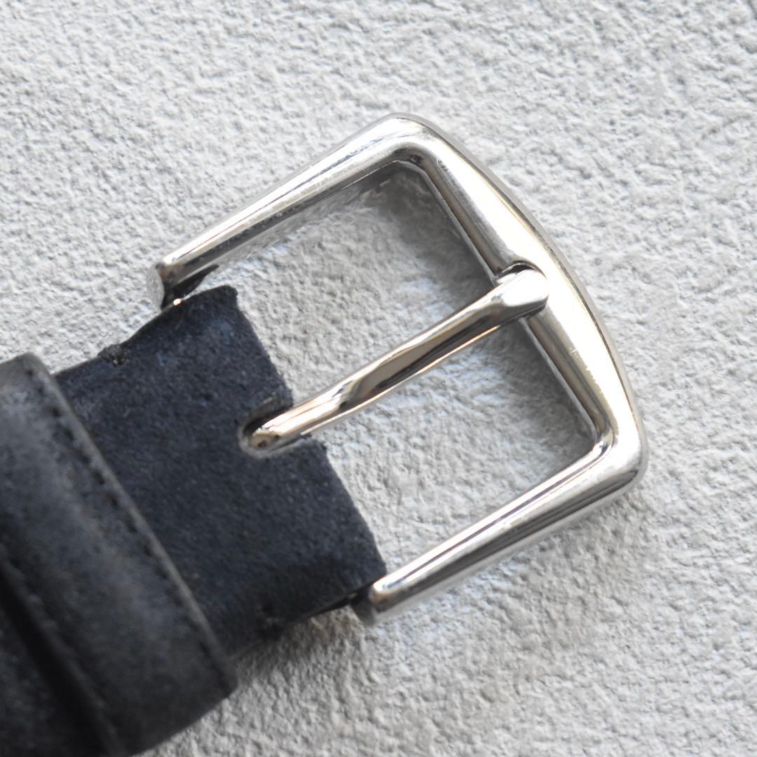 Loro Piana アルサベル スエードベルト 85/34 クラシックブルー