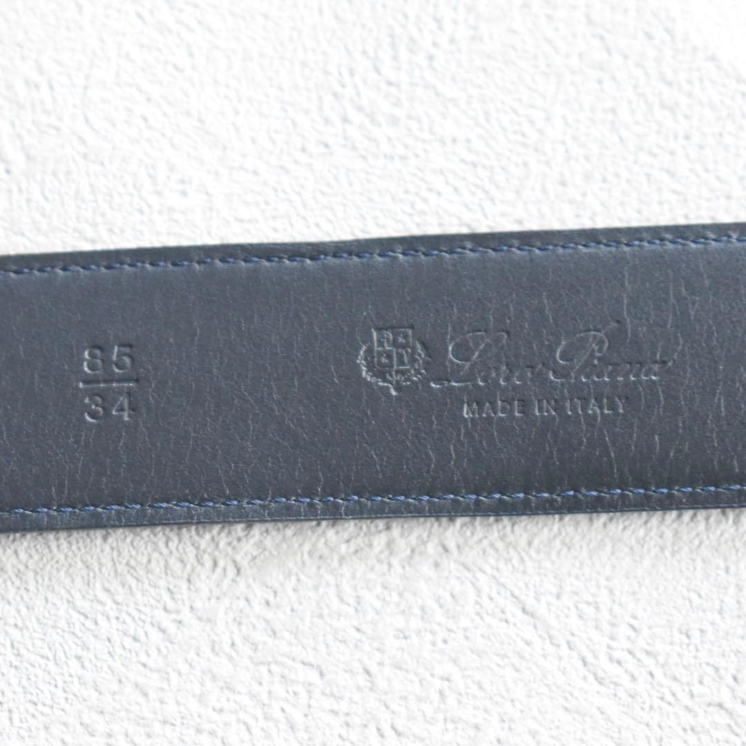 Loro Piana アルサベル スエードベルト 85/34 クラシックブルー