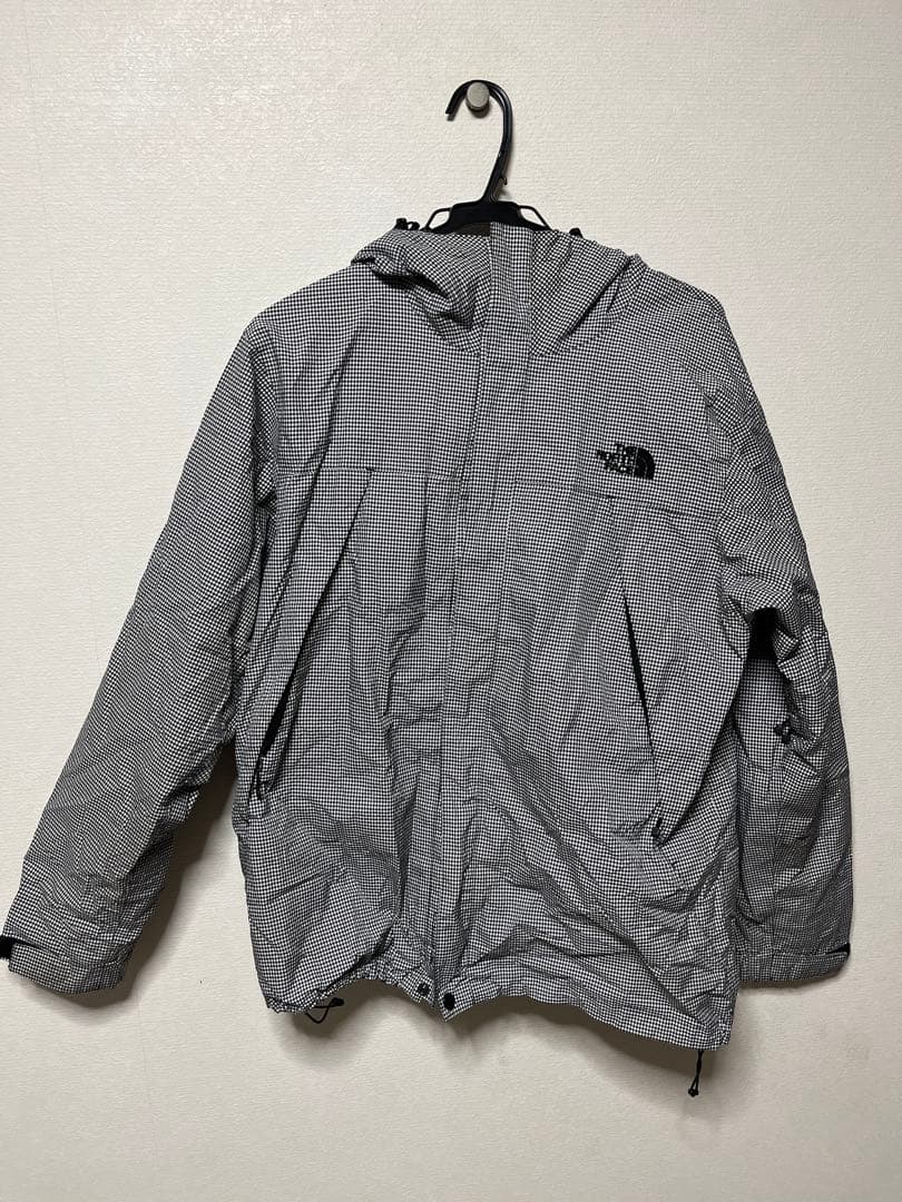 THE NORTH FACE スクープジャケット ギンガムチェック 白 黒 L