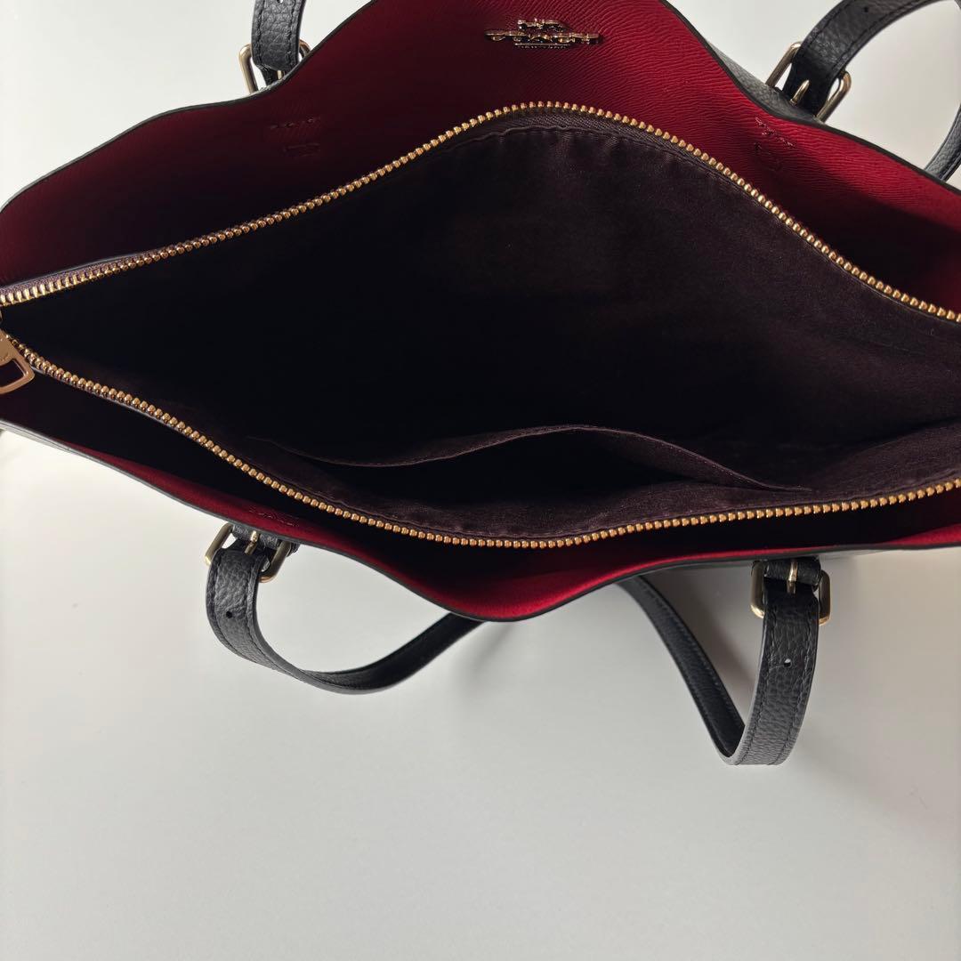 【美品】COACH　現行　コーチ　トートバッグ　モリー　A4サイズ可　大容量　黒