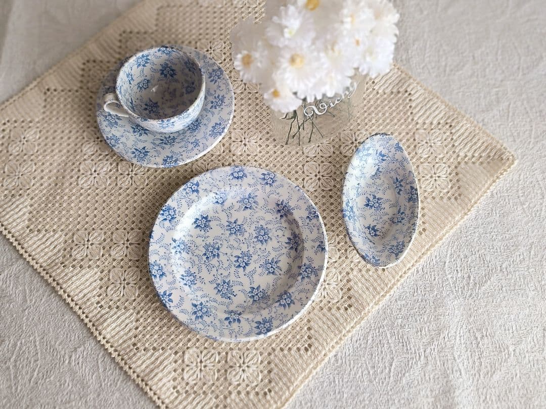 * antique mini ❀ 小さなお花柄 プレート