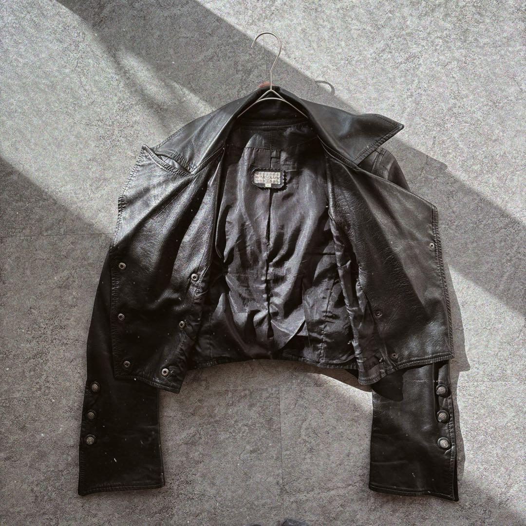 ジャケット・アウター Y2K Cropped Leather Jacket Black 00s