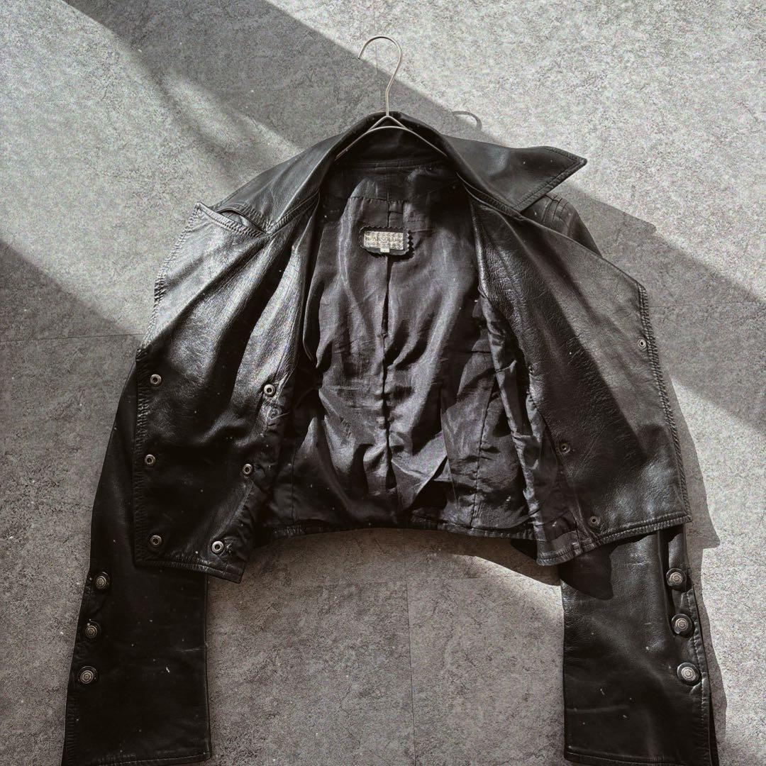 ジャケット・アウター Y2K Cropped Leather Jacket Black 00s