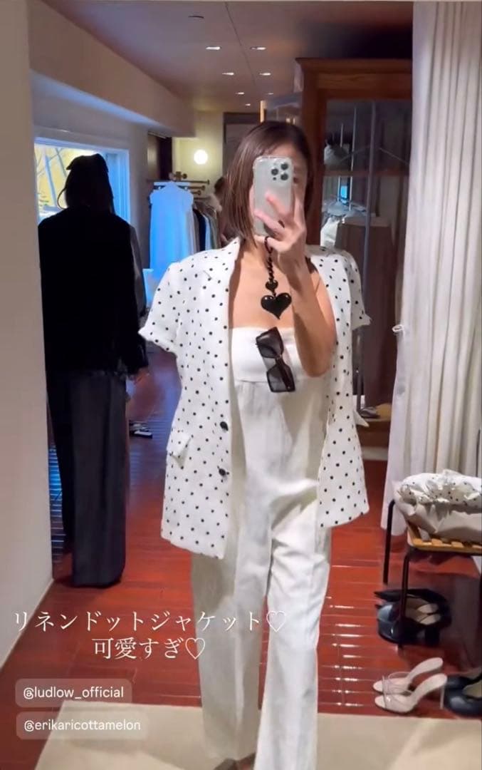 新品　LUDLOW ラドロー　ドット　シャツ　ジャケット　ブラウス