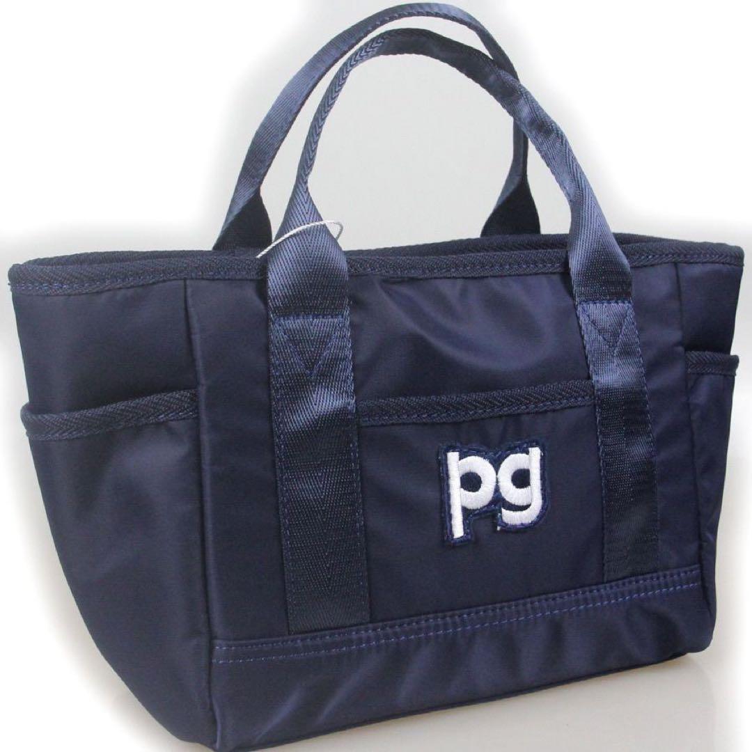 pgロゴ刺繍入りネイビーゴルフバッグ