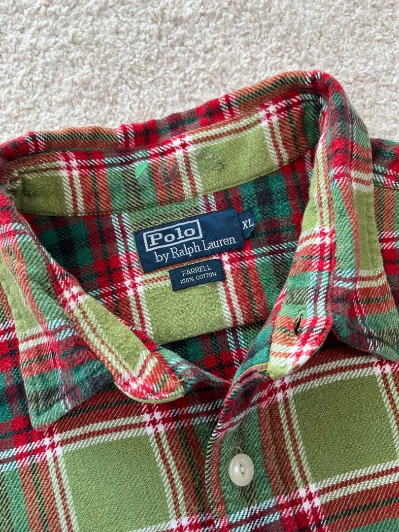 90s Polo Ralph Lauren ネルシャツ FARRELL XL