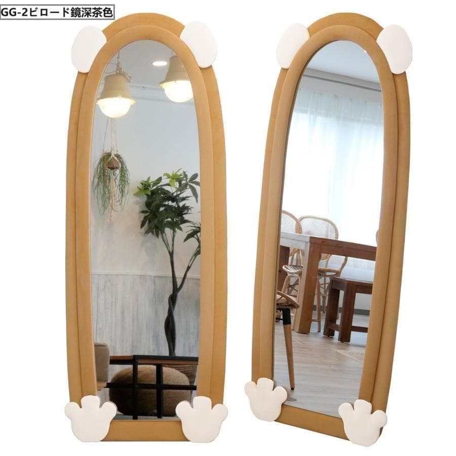 大特価全身鏡 韓国風 可愛い 160x60 ビロードフレーム グレー08