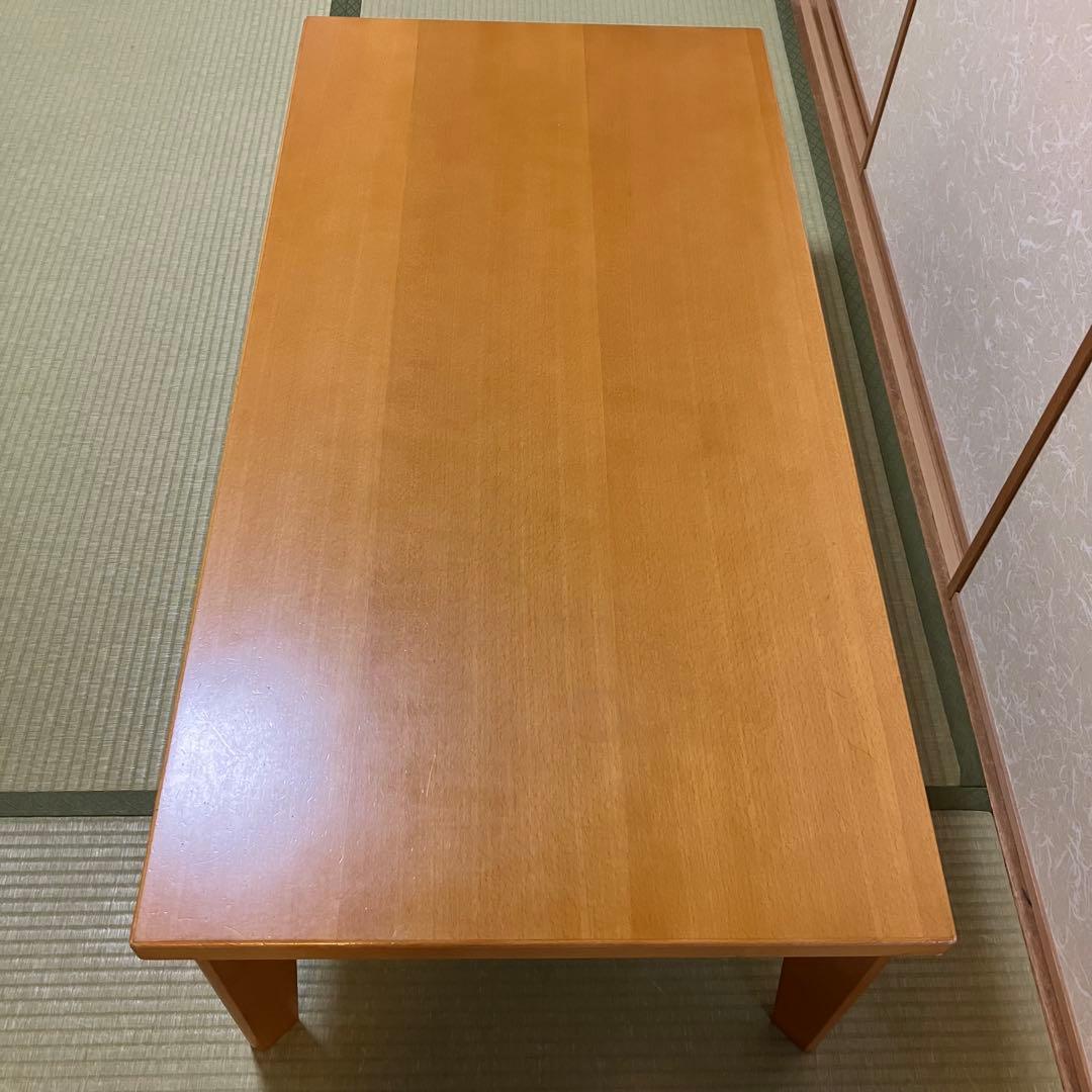 TECHNAテクナ製　天然木　ローテーブル 引き出し付き