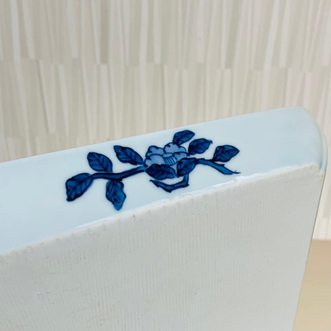 有田焼 源右衛門 染錦古代花鳥図 角平皿 四角 スクエアプレート トレー