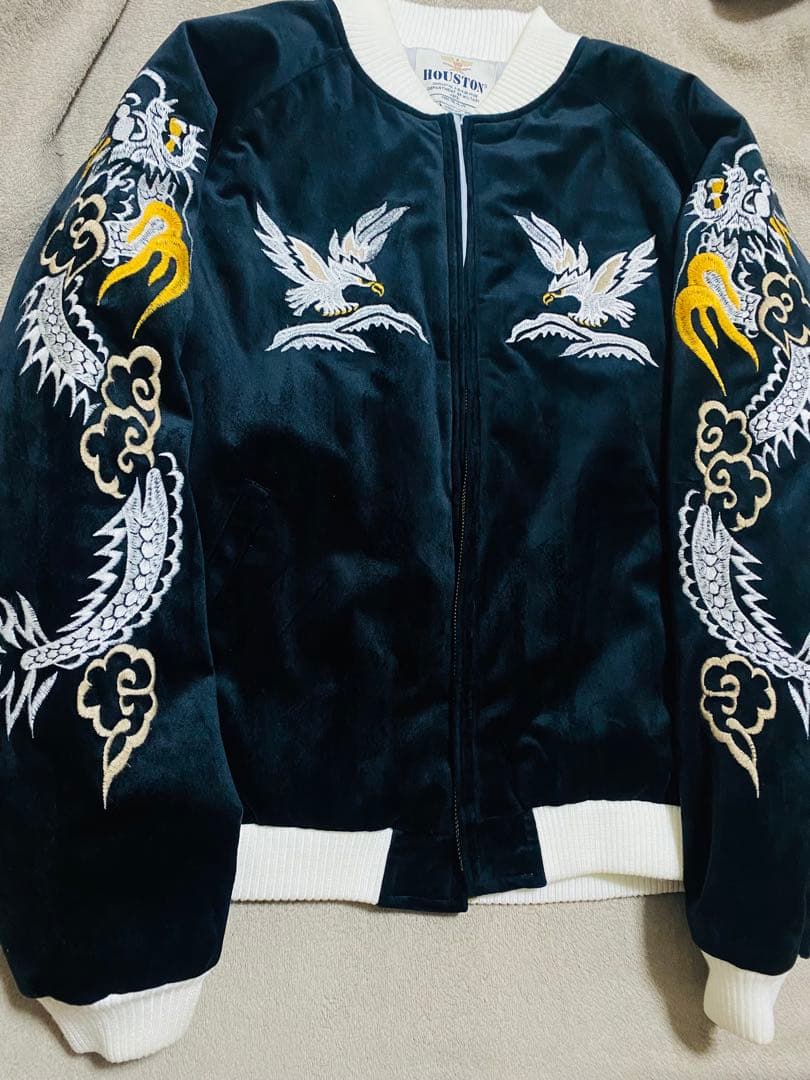 美品 HOUSTON USA 別珍 鹿鷲龍 日本限定 スカジャン vintage