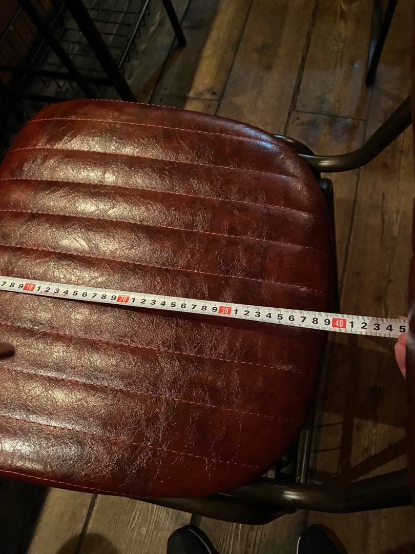 店舗カウンターチェア　赤茶色7脚